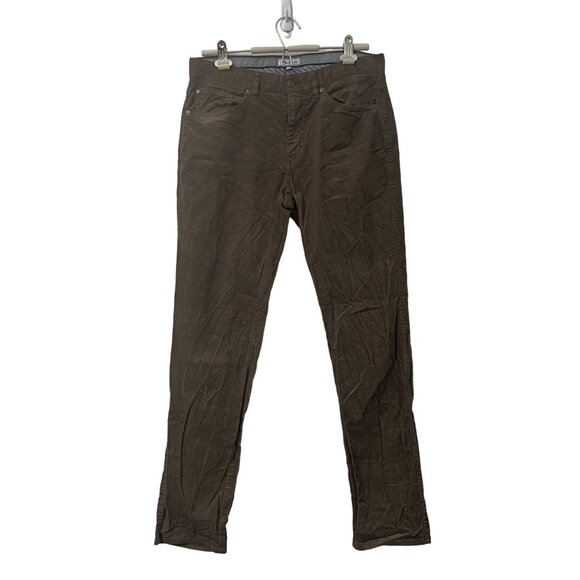 Peter Millar Brown Corduroy Flat Front Straight Leg Pants Mens Size 33